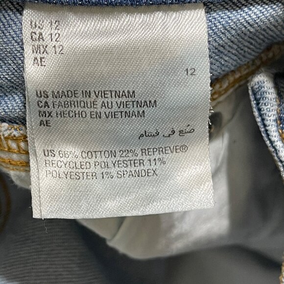 Inc Denim Tapered Baggy Jeans Pleats Size 12 Light/Medium Wash - Picture 4 of 7